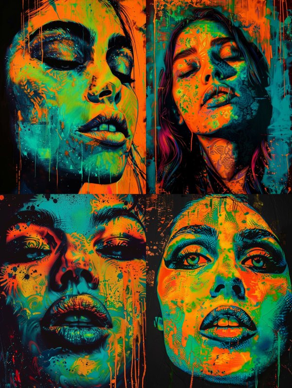 Neon Psychedelic Portrait