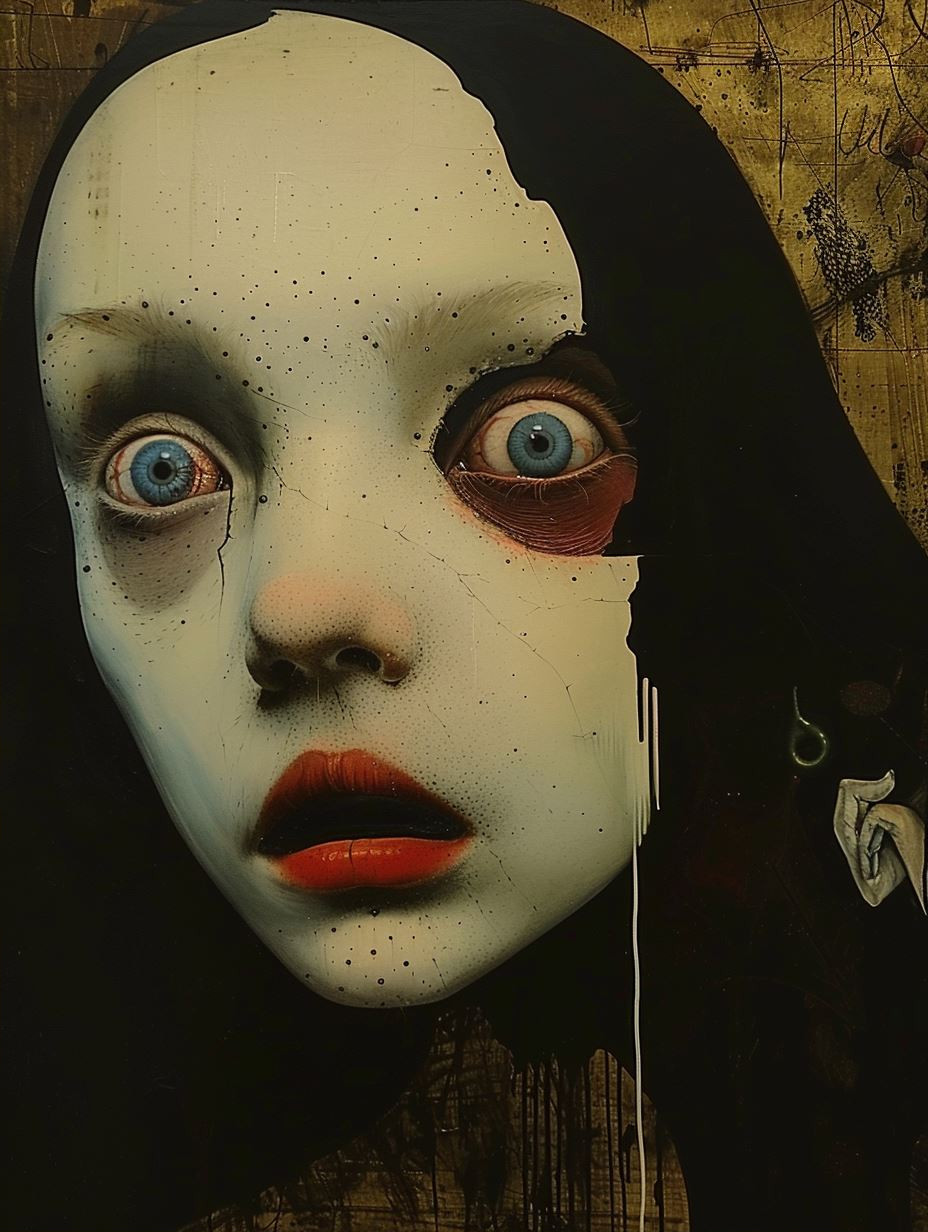 Haunting Gaze of Gothic Sorrow