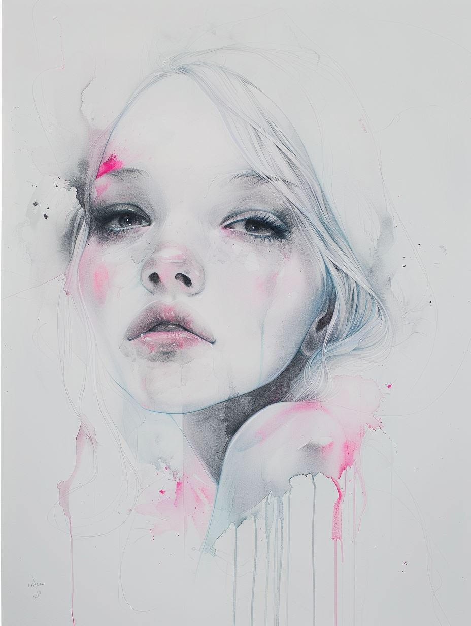 Ethereal Watercolor Portrait Study