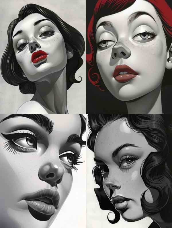 Noir Elegance with Crimson Accents