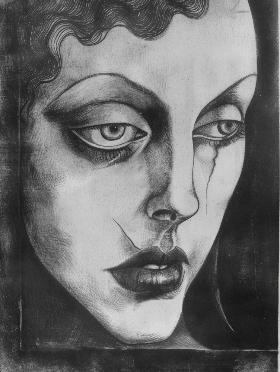 Melancholy Charcoal Gaze