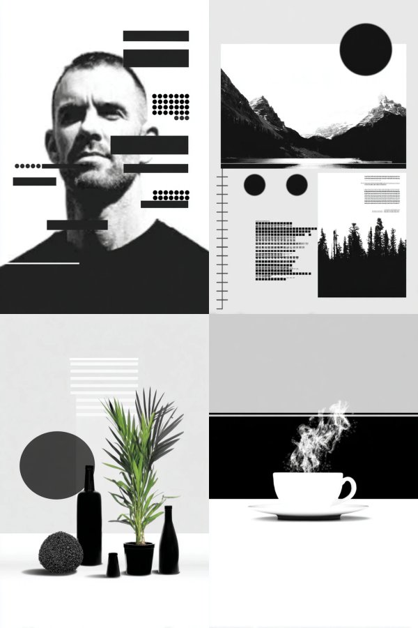 Fragmented Monochrome Portrait