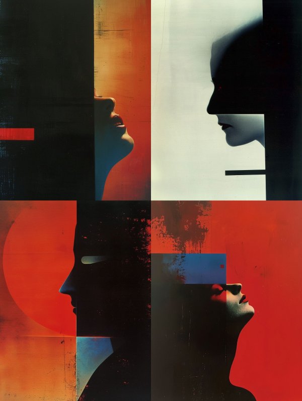Abstract Fragments of Human Silhouette