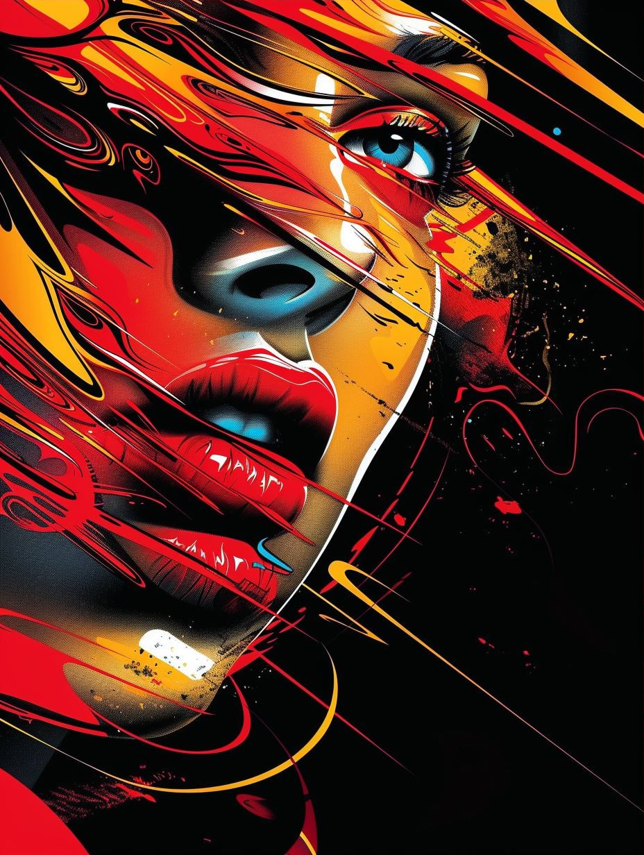 Vibrant Liquid Neon Portrait