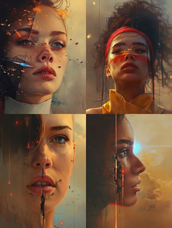Fragmented Soul Digital Portrait