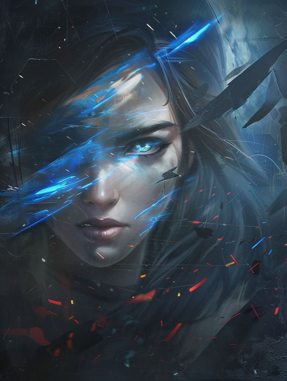 Azure Gaze in Digital Storm