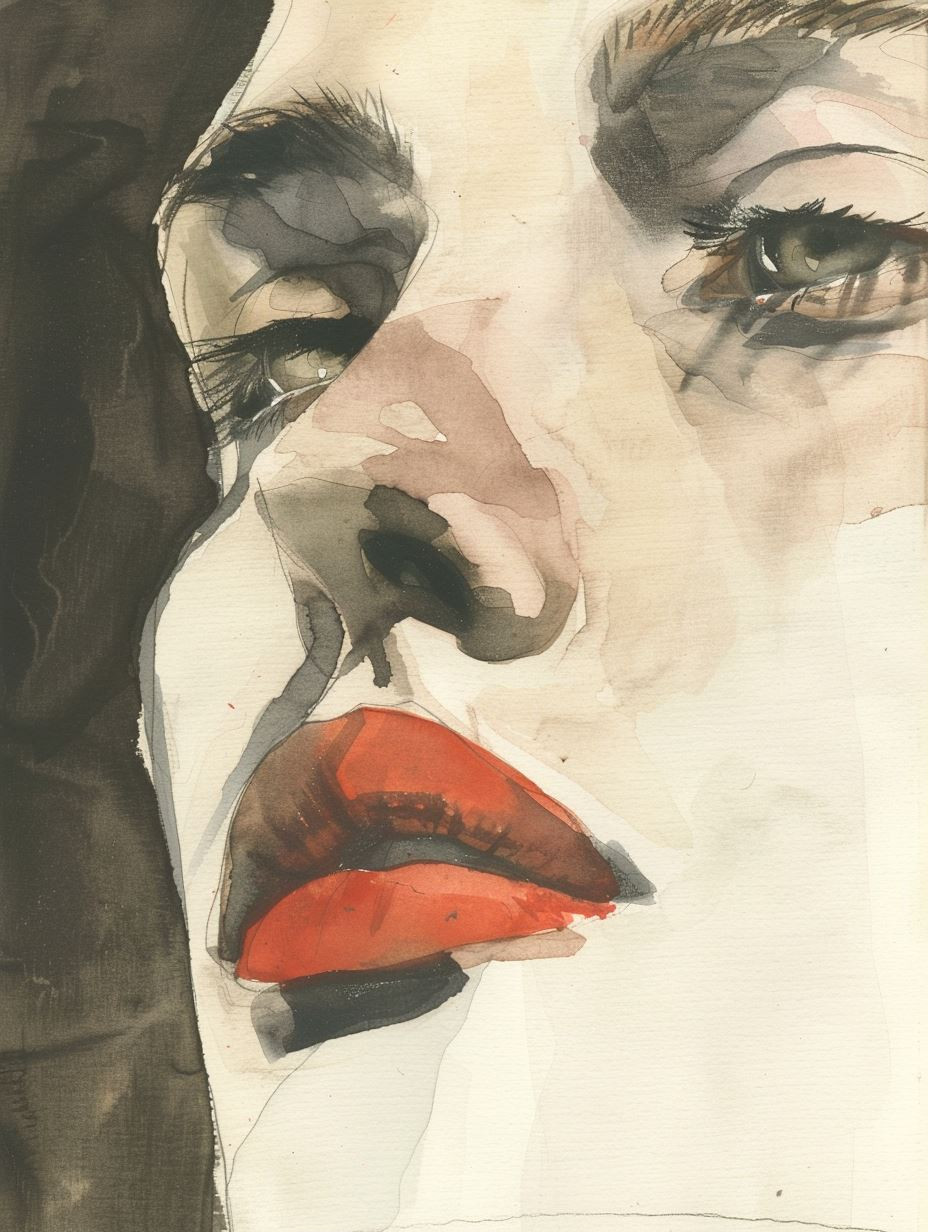Ethereal Ink and Crimson Lips - Image 1