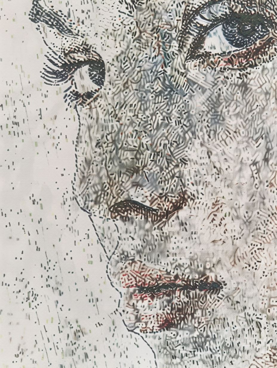 Fragmented Digital Mosaic Portrait