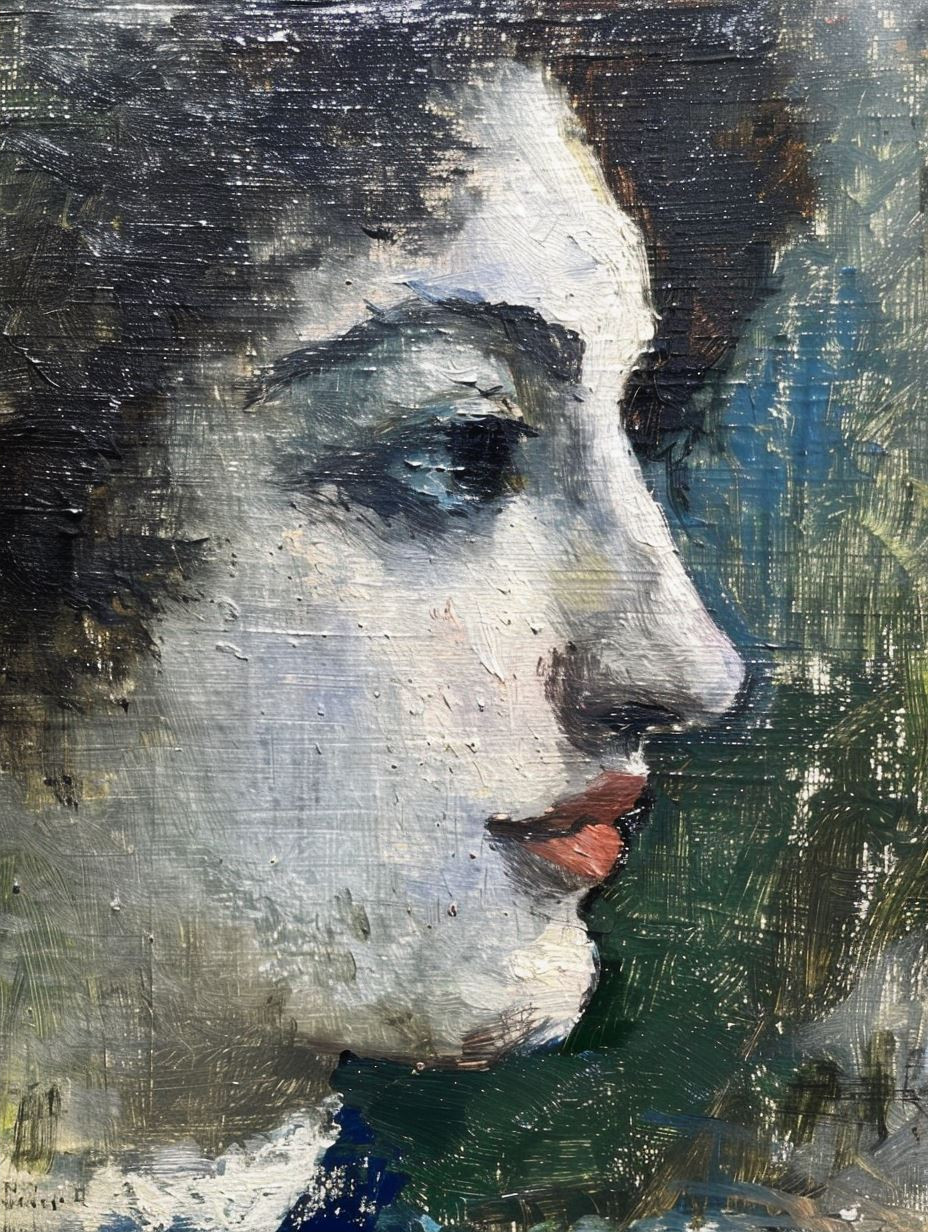 Melancholy Gaze in Oil