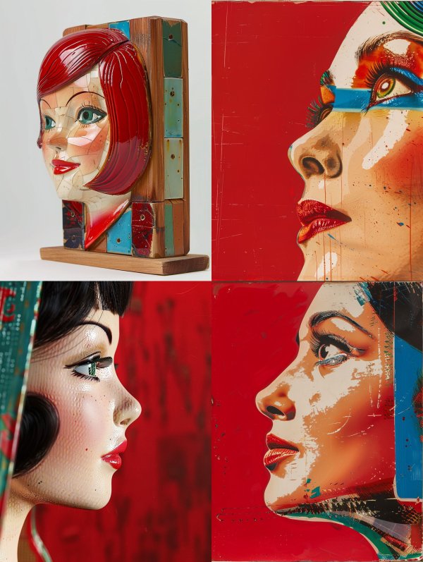 Vintage Ceramic Mosaic Portrait