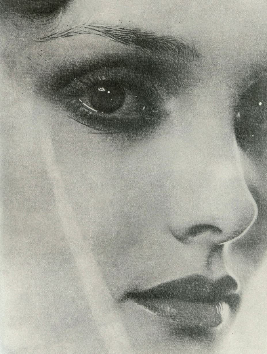 Ethereal Charcoal Fragmented Portrait