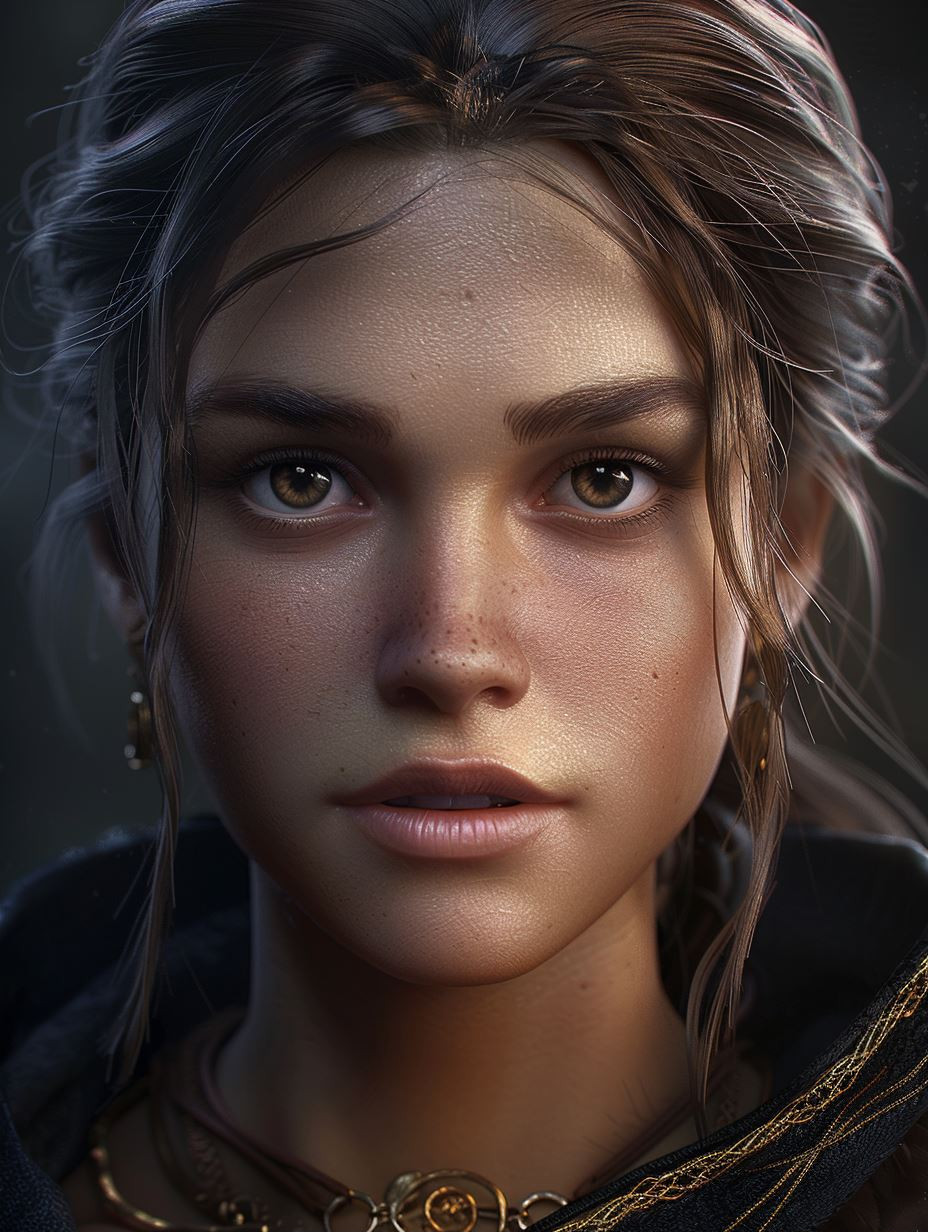 Ethereal Portrait of Ancient Grace