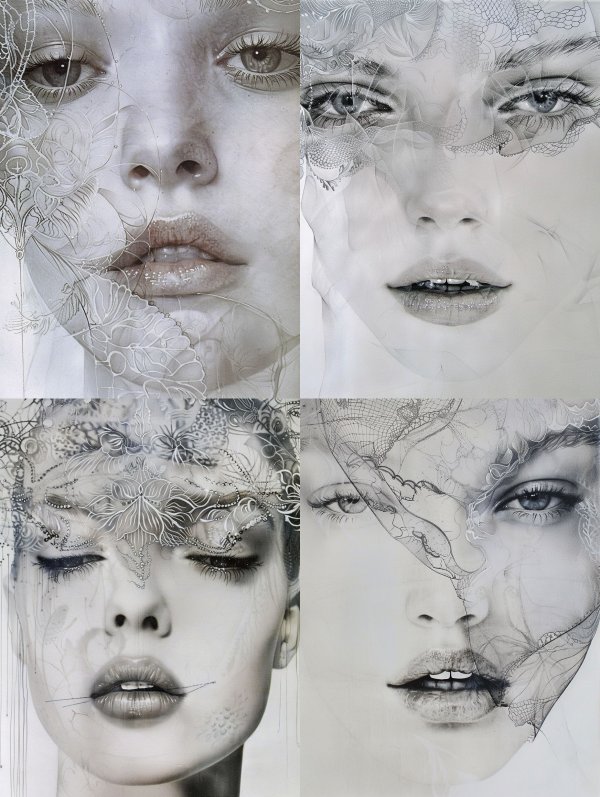 Ethereal Lace and Porcelain Gaze