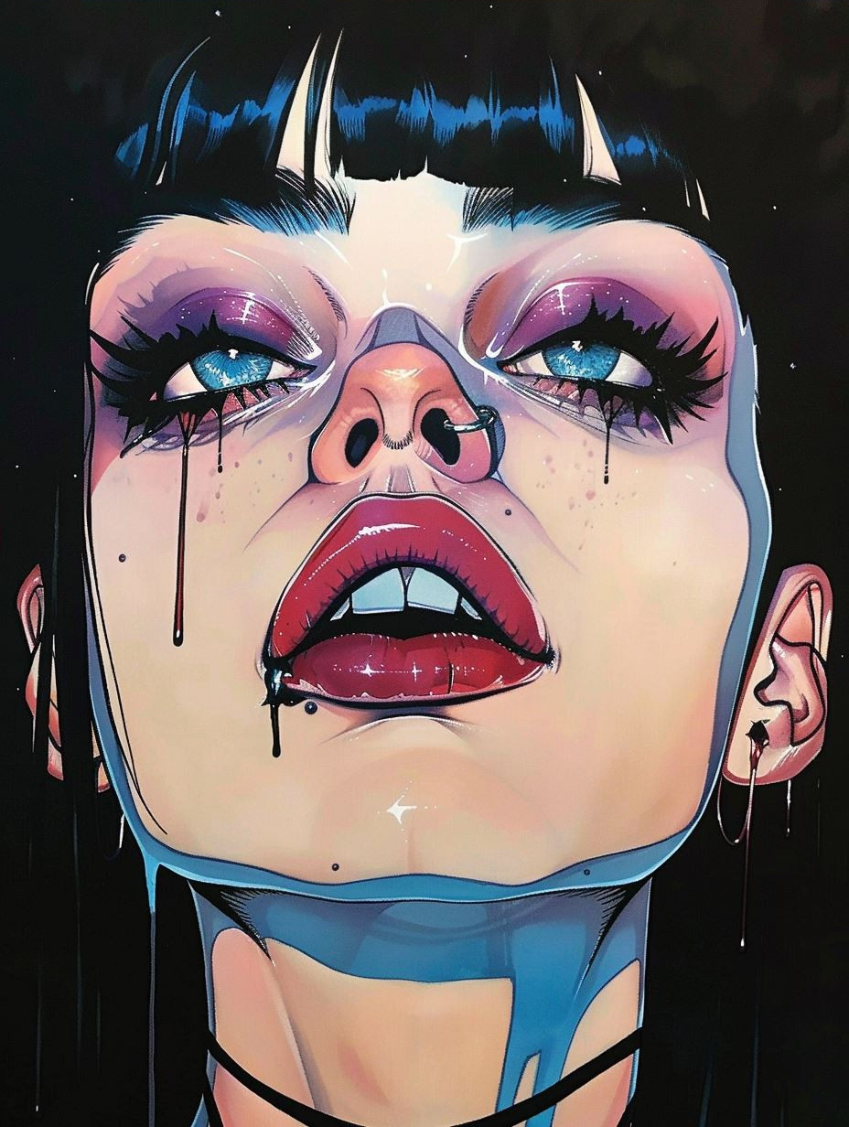 Neon Noir Cyberpunk Portrait