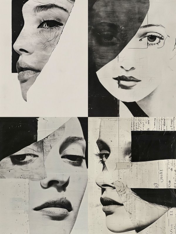 Fragmented Monochrome Portrait Study