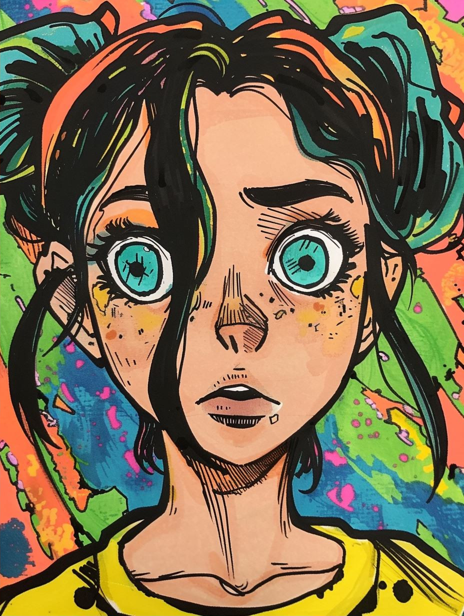 Ethereal Watercolor Ink Portrait