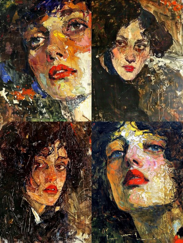 Expressive Impasto Portrait Studies