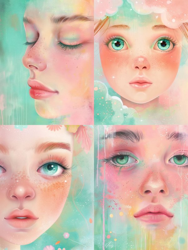 Ethereal Pastel Dream Portrait