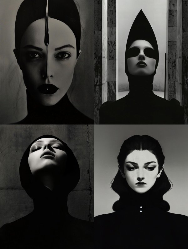 Monolithic Noir Symmetry Portrait