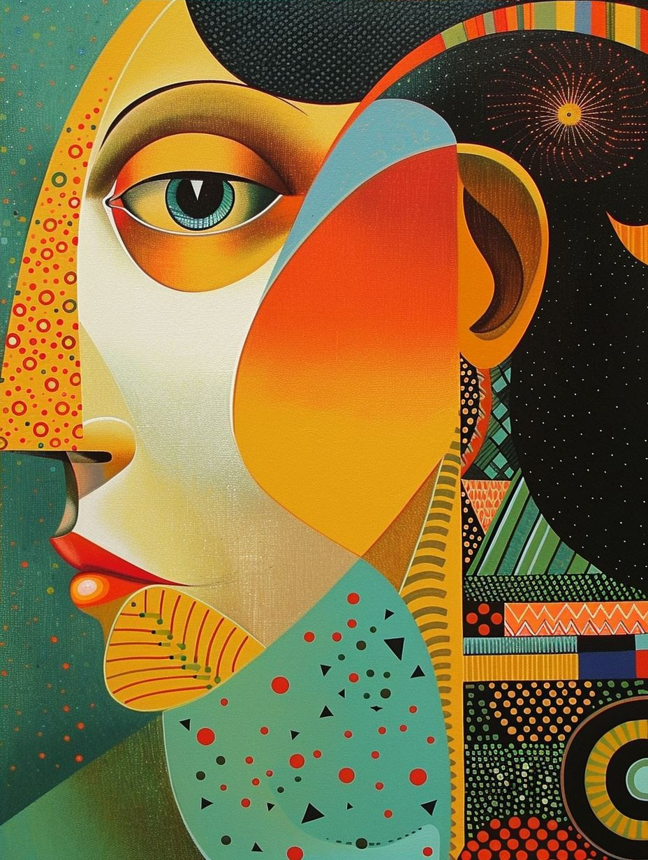 Vibrant Geometric Portrait Study