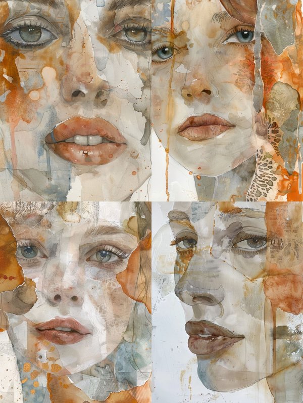 Ethereal Watercolor Gaze