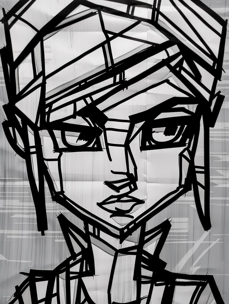 Fragmented Monochrome Urban Portrait