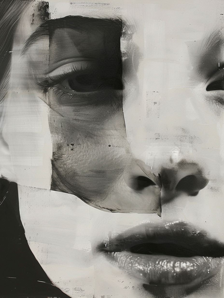 Fragmented Monochrome Portrait Study