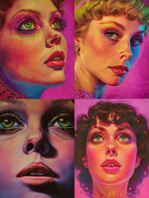 Neon Psychedelic Glamour Portrait