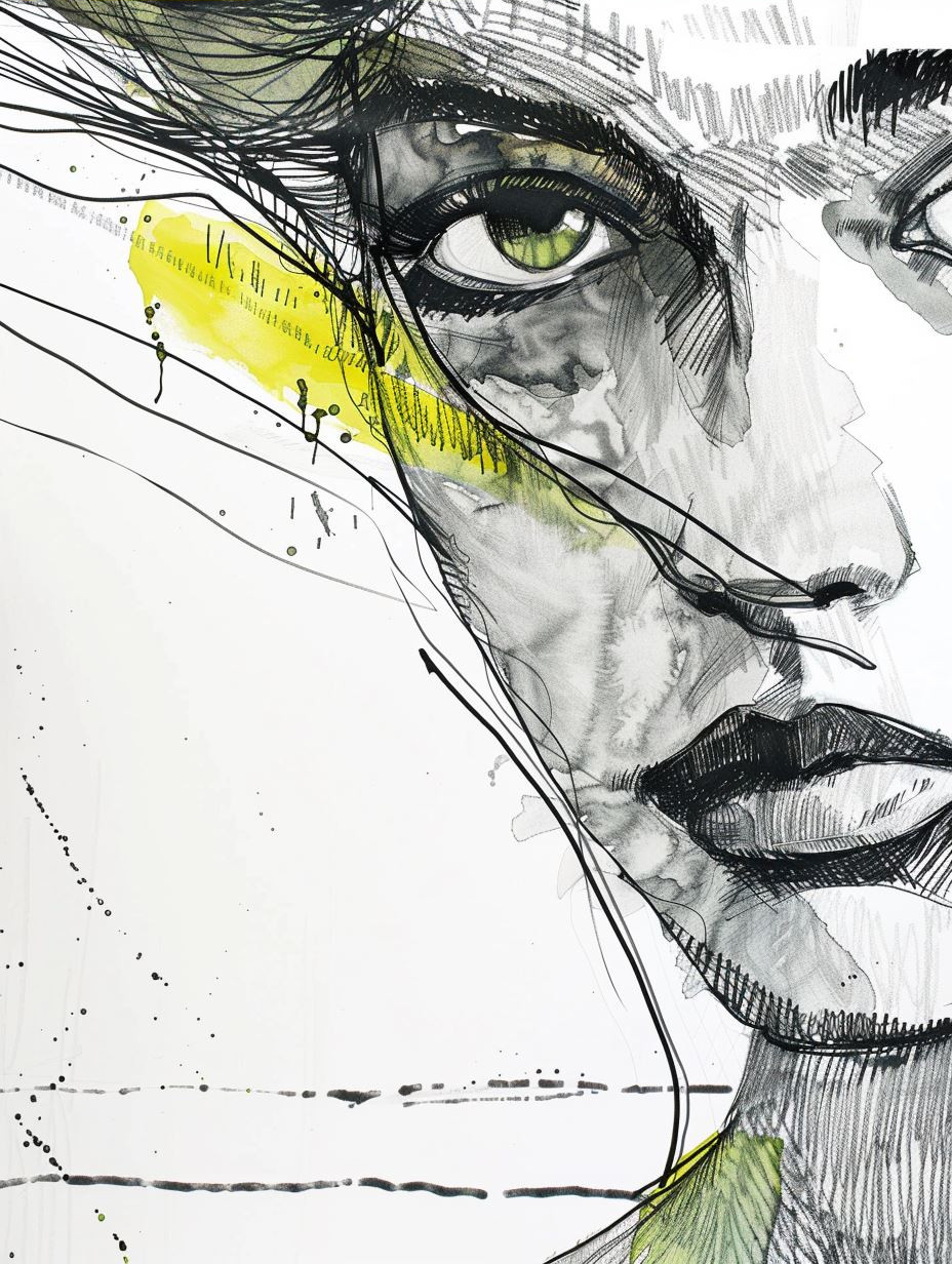 Fragmented Urban Portrait Sketch