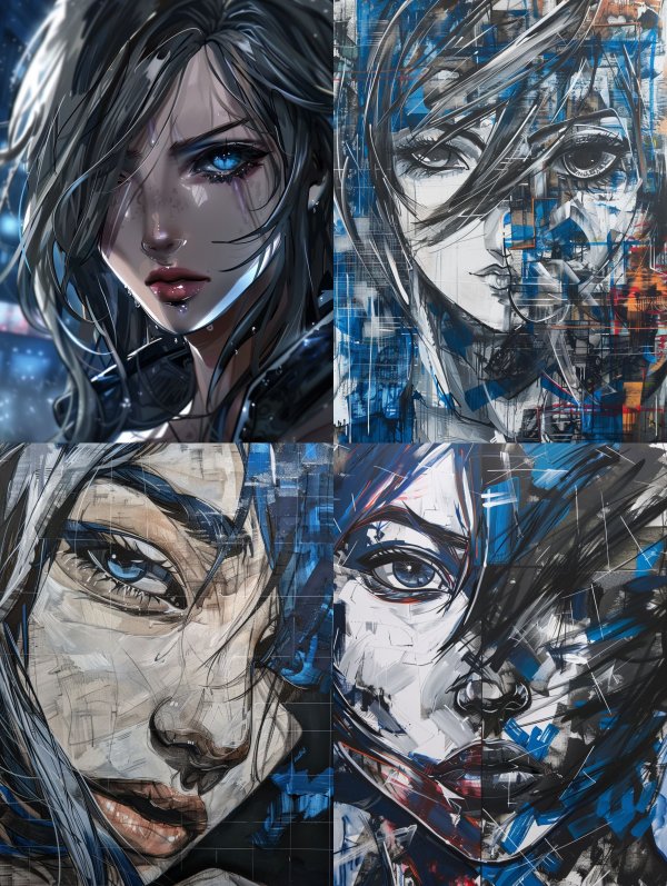 Neon Tears in Digital Rain
