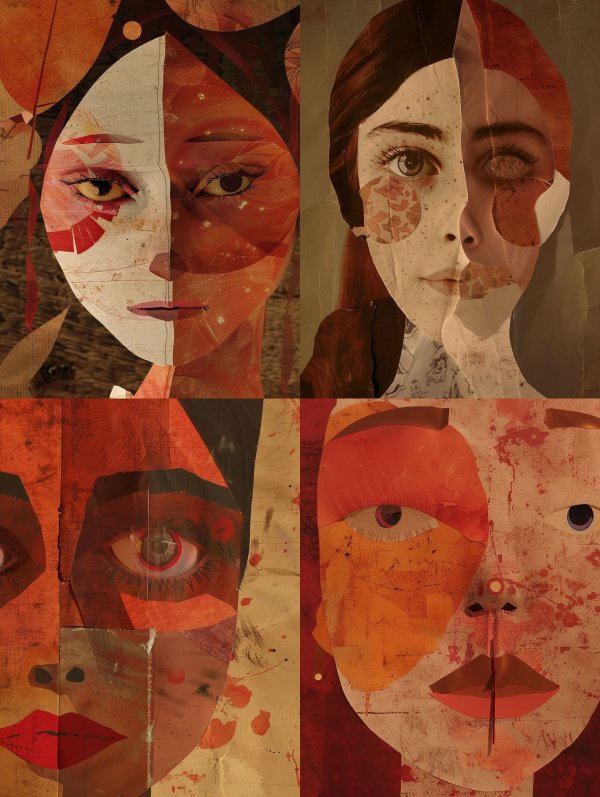 Fragmented Soul in Crimson Hue