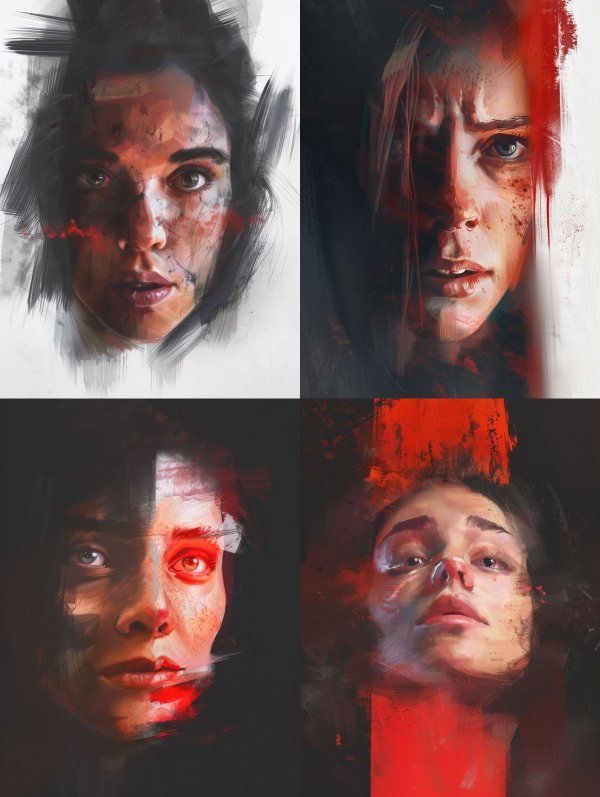 Gritty Digital Expressionist Portrait
