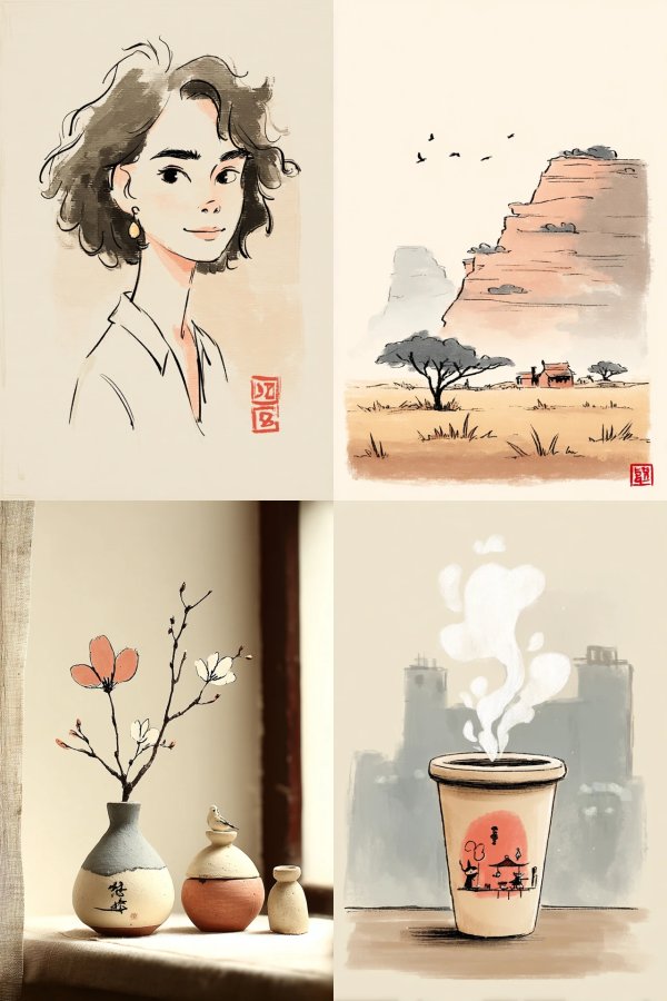 Elegant Ink Portrait