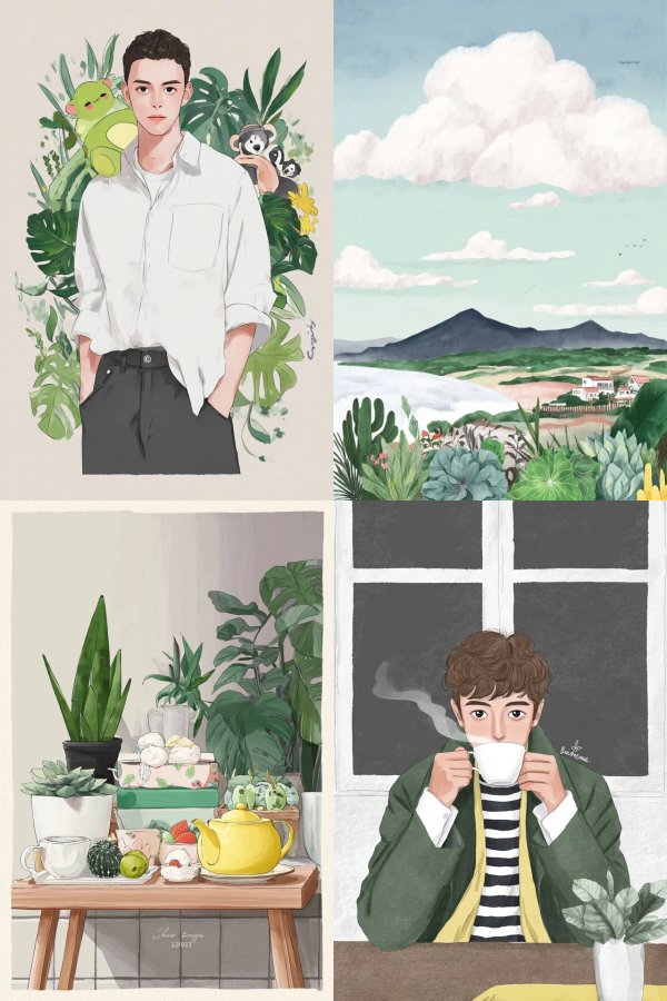 Botanical Youth Portrait
