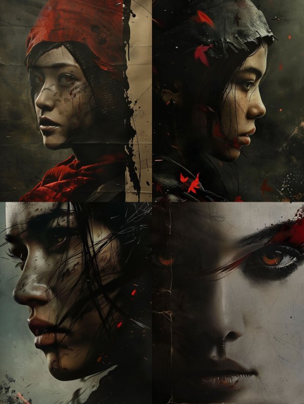 Crimson Shadow Warrior Portrait