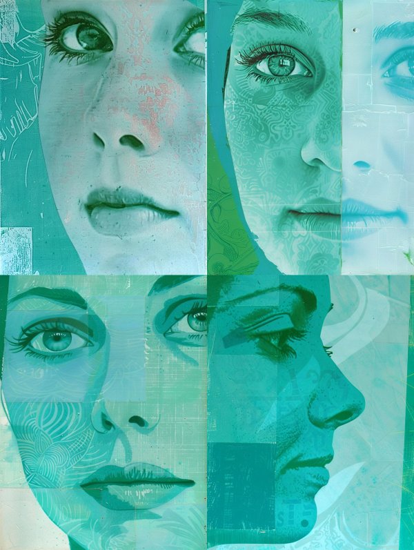 Cyan Distorted Gaze