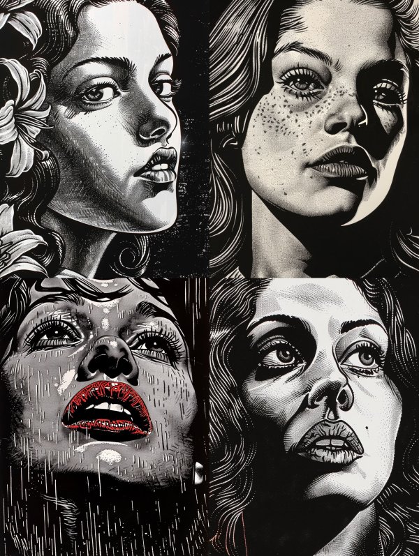 Noir Stipple Elegance