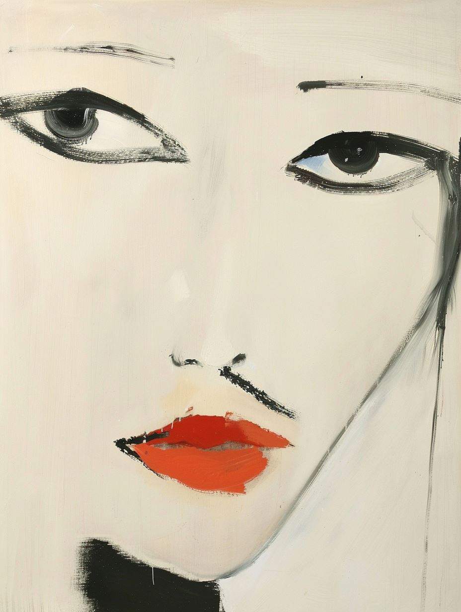 Fragmented Gaze in Pale Tones