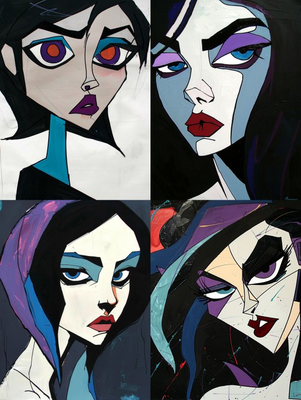 Angular Neo-Noir Stylized Portrait