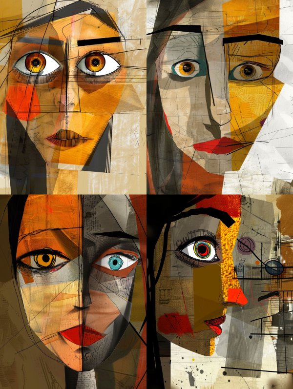 Fragmented Gaze of Golden Hue