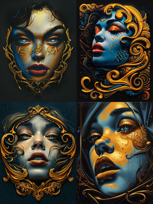Gilded Ethereal Celestial Portrait