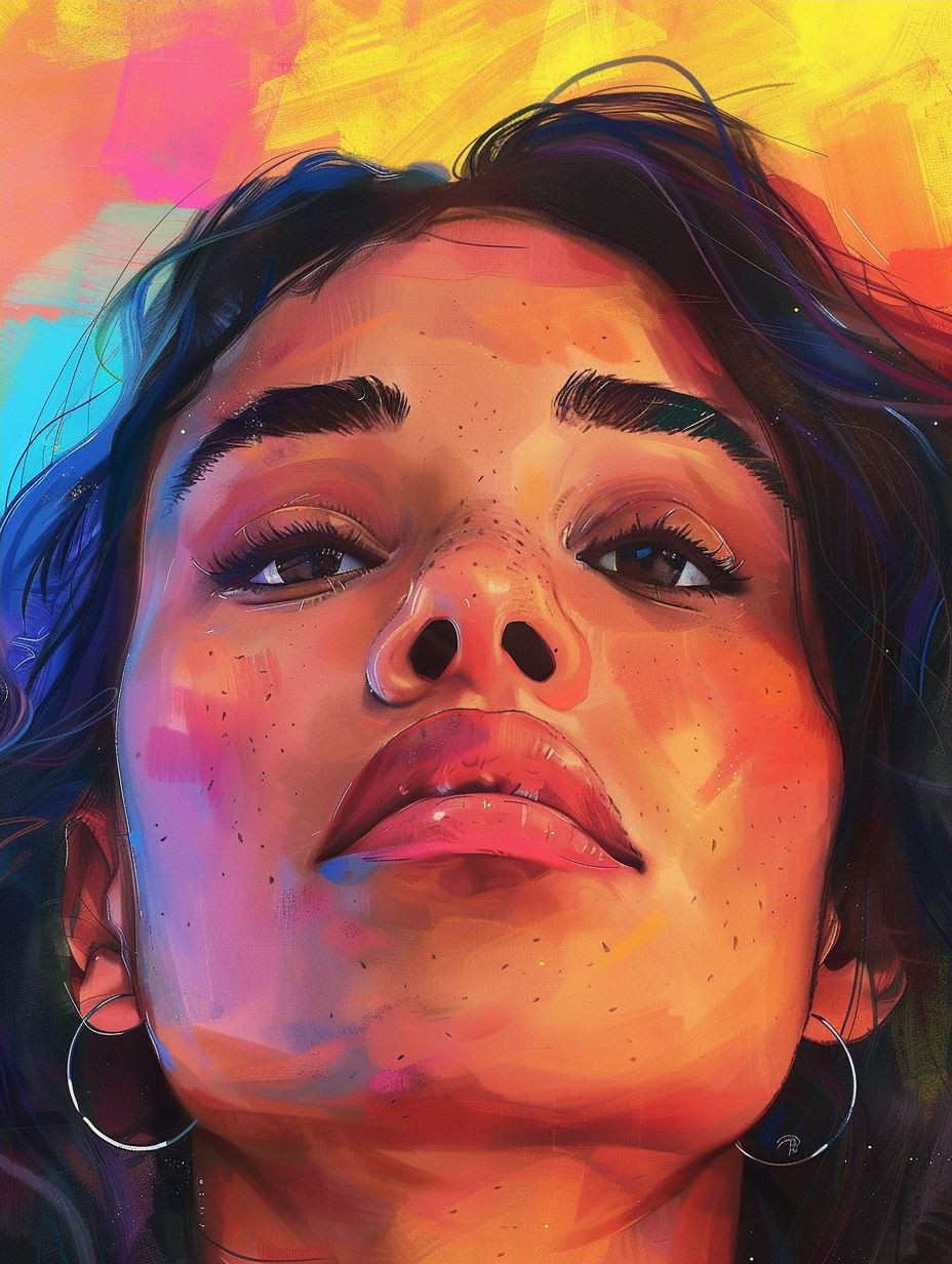 Vibrant Neon Portrait