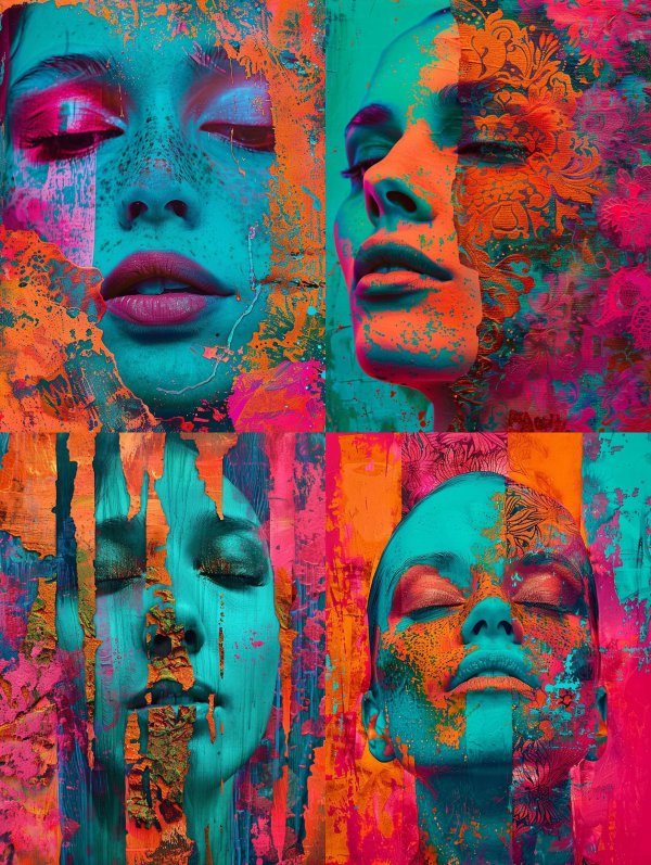 Neon Splatter Portrait