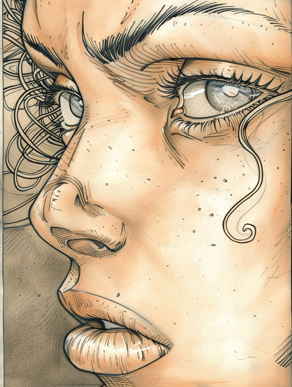 Intricate Ink Portrait Study