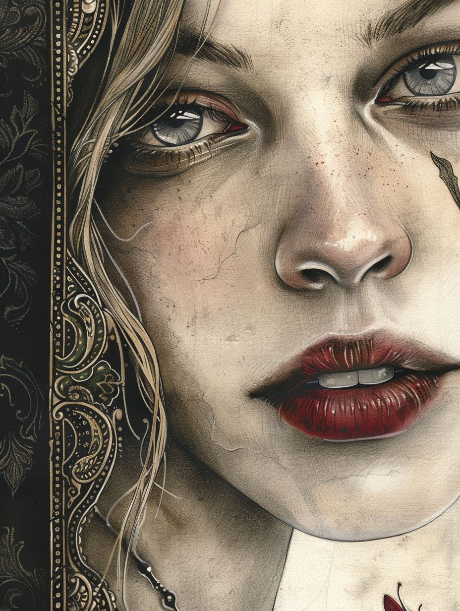 Mystic Gaze in Ink Wash