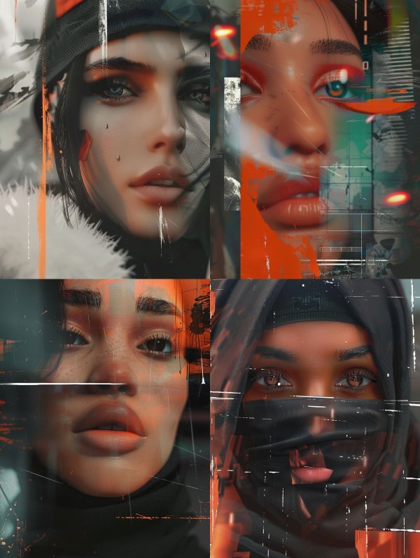 Cybernetic Winter Melancholy Portrait