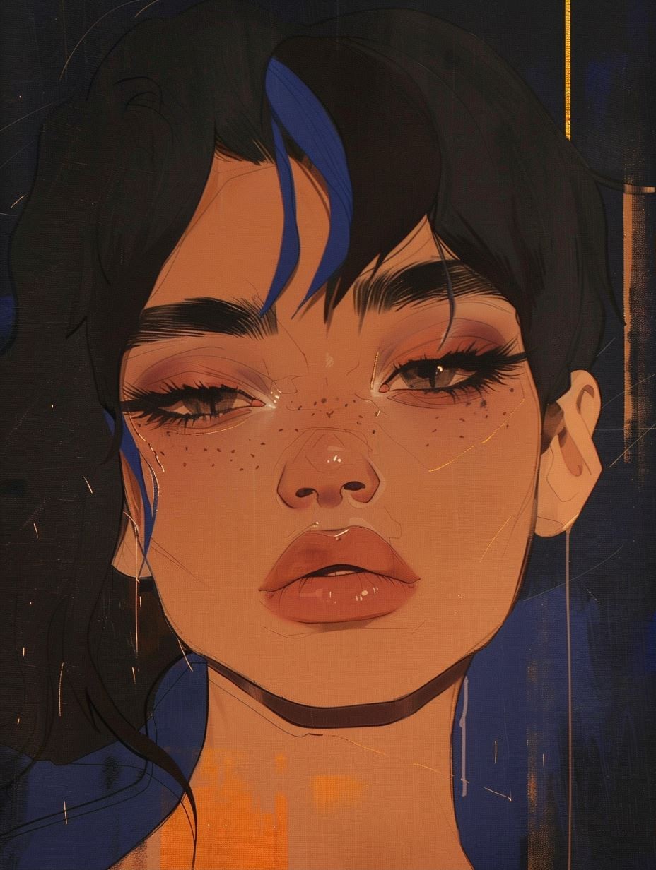 Azure Gaze Melancholy