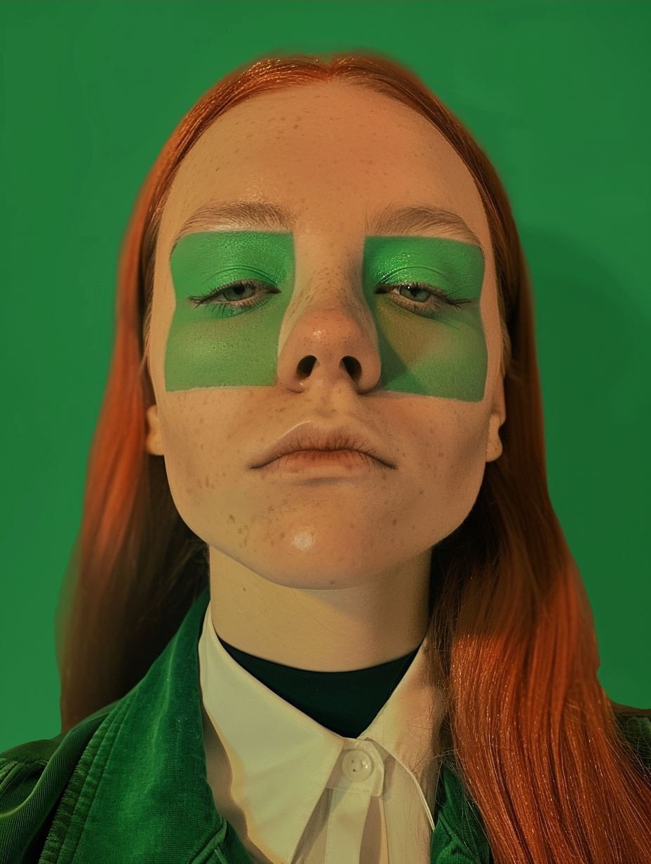 Ethereal Neon Green Portrait - Image 4