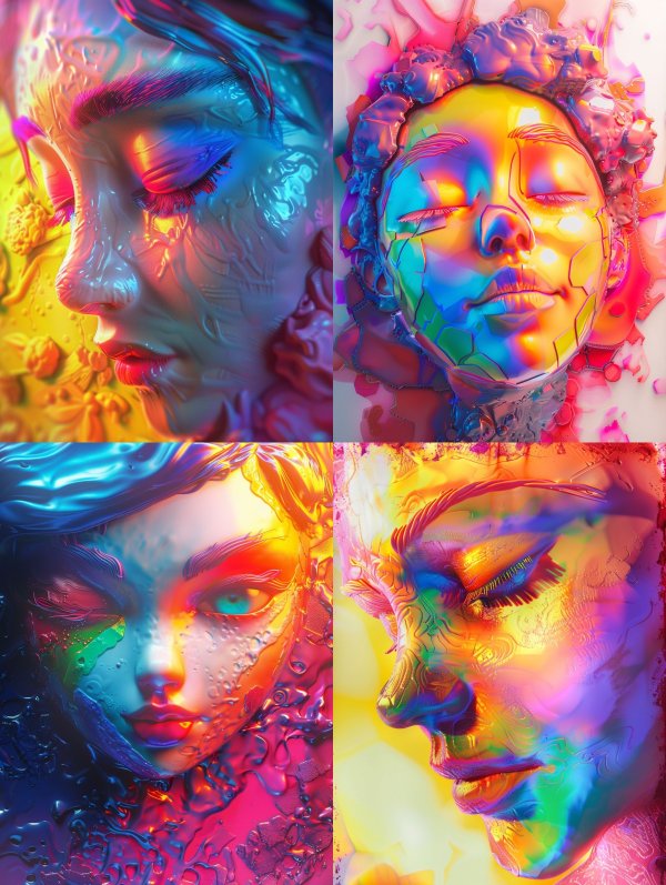 Neon Ethereal Liquid Portrait