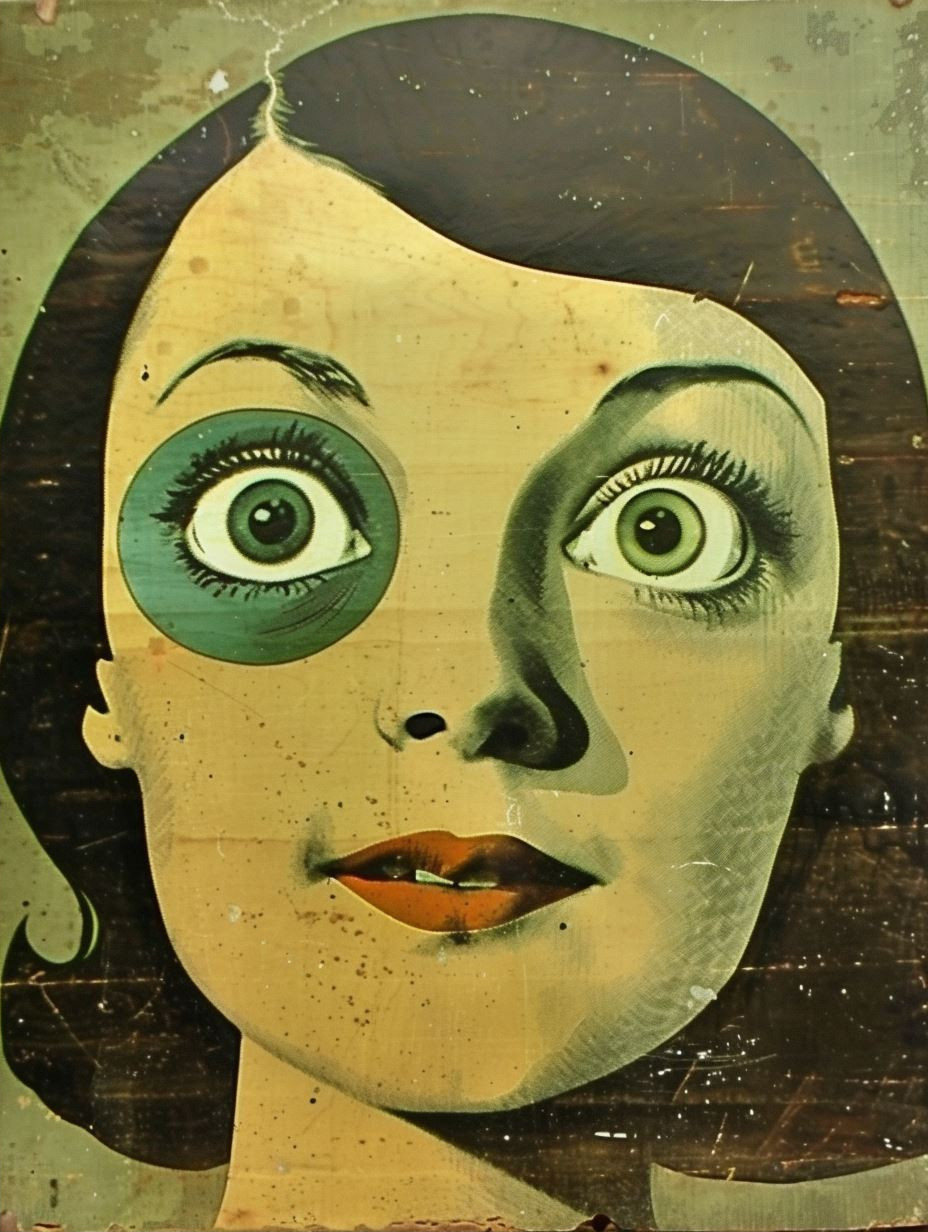 Fragmented Vintage Collage Portrait